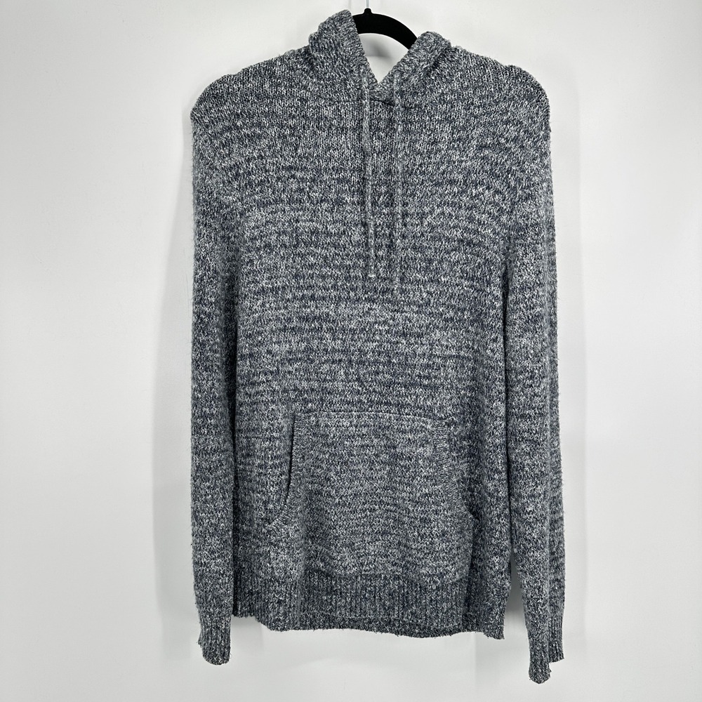 Old Navy Men's Medium Knit Hoodie Sweater Sz M Blue Cotton Pullover Cozy Casual
